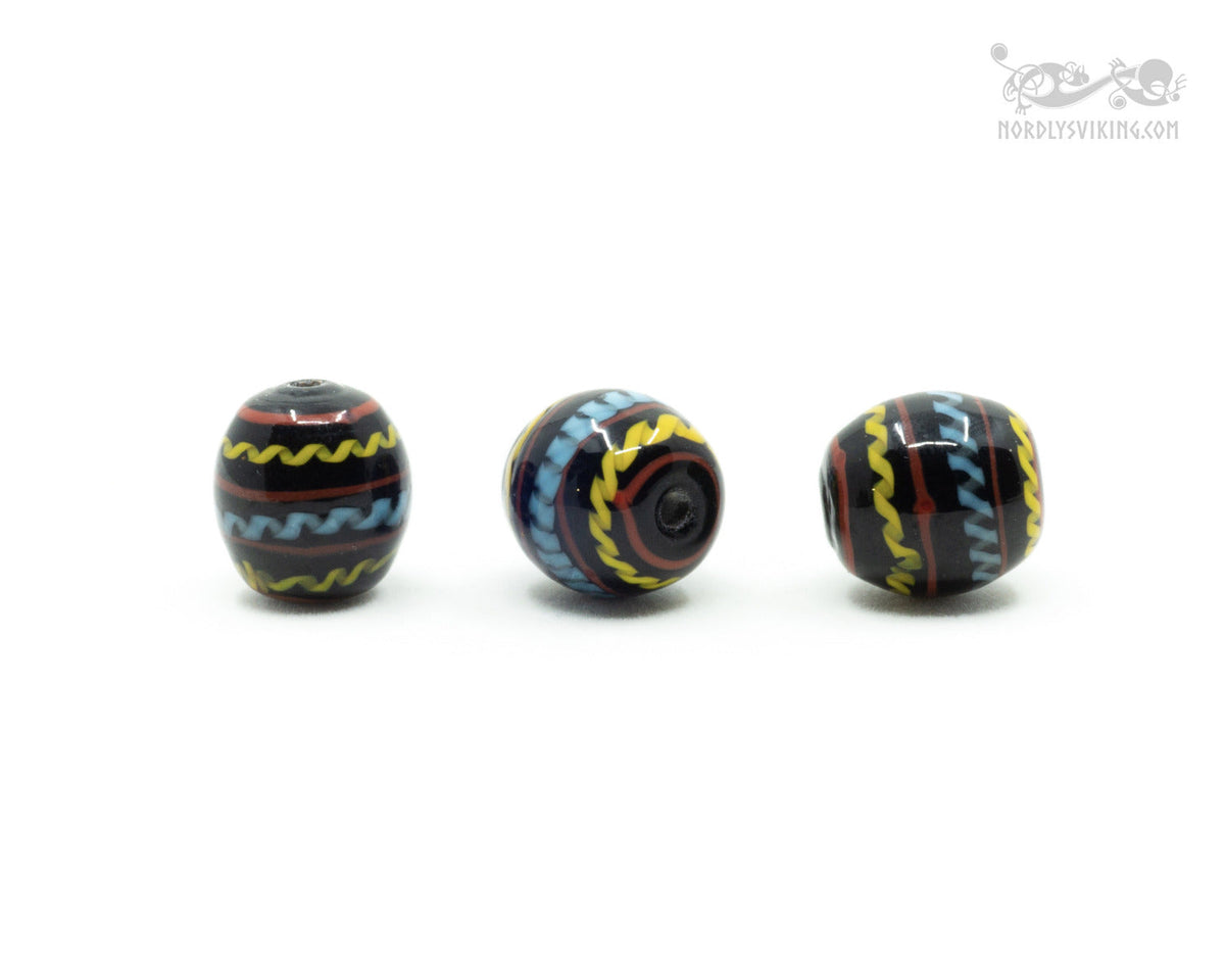 Migration period glass bead Bodarp (Skåne), black, 5 pieces