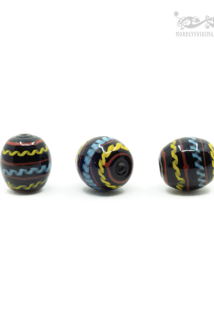 Migration period glass bead Bodarp (Skåne), black, 5 pieces