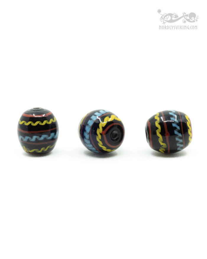 Migration period glass bead Bodarp (Skåne), black, 5 pieces