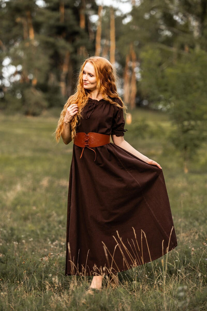Festival jurk Melisande, bruin