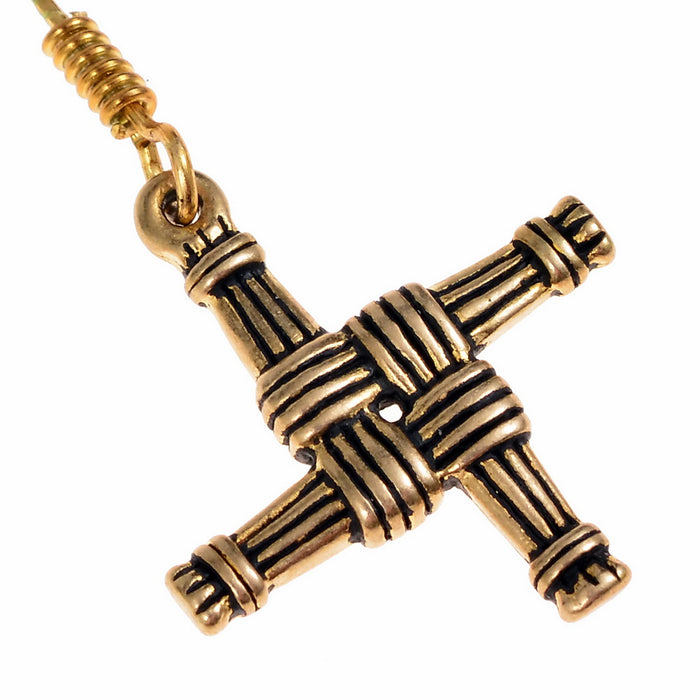 Irish Brigid Cross earrings, bronze