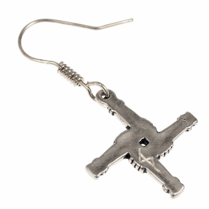 Irish Brigid Cross earrings, silvered bronze