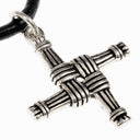 Irish Brigid cross pendant, bronze