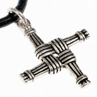 Irish Brigid cross pendant, bronze