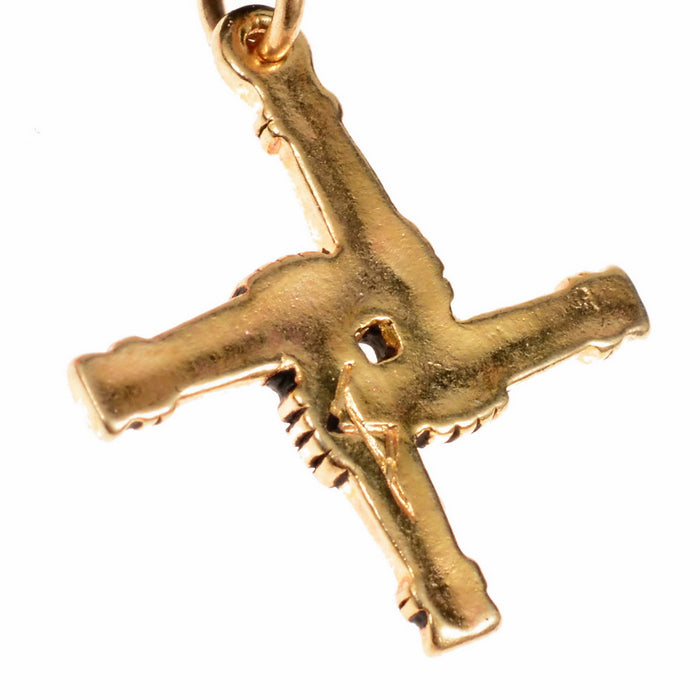 Irish Brigid cross pendant, silvered bronze