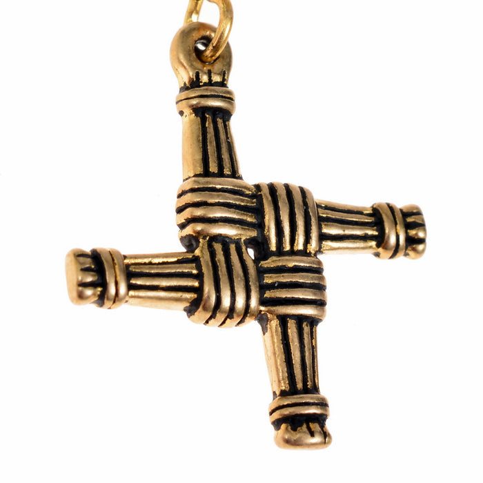 Irish Brigid Cross earrings, silvered bronze
