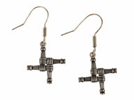Irish Brigid Cross earrings, silvered bronze
