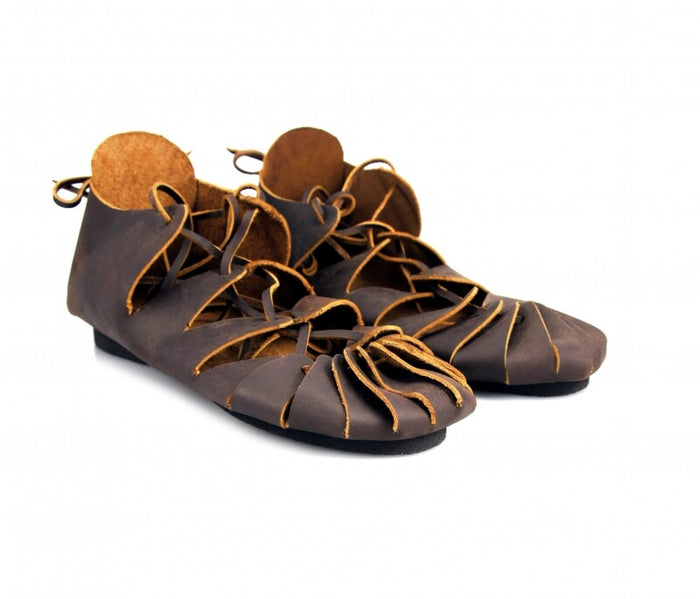 Leather sandals, Iron Age, brown