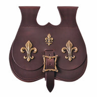 Kidney bag Fleur-de-Lys, late medieval, brown