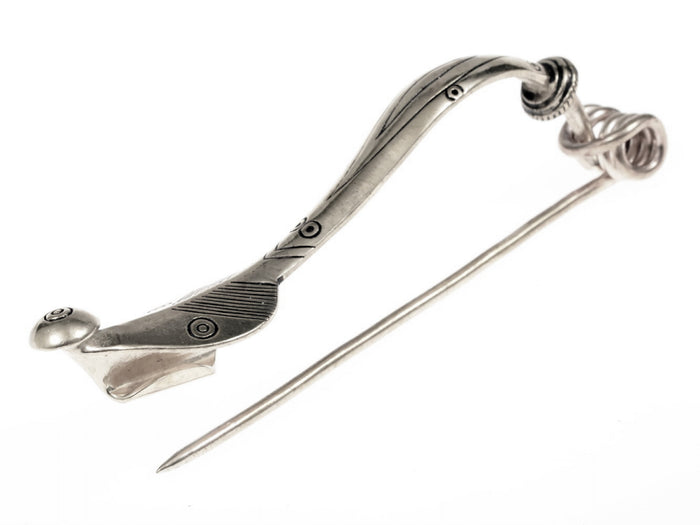 Celtic Certosafibula, Dürrnberg, silvered bronze
