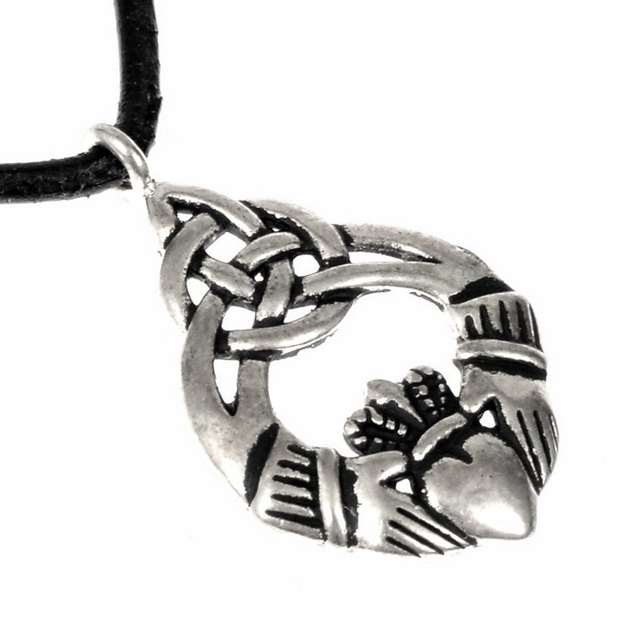 Claddagh pendant, 17th century, silvered bronze