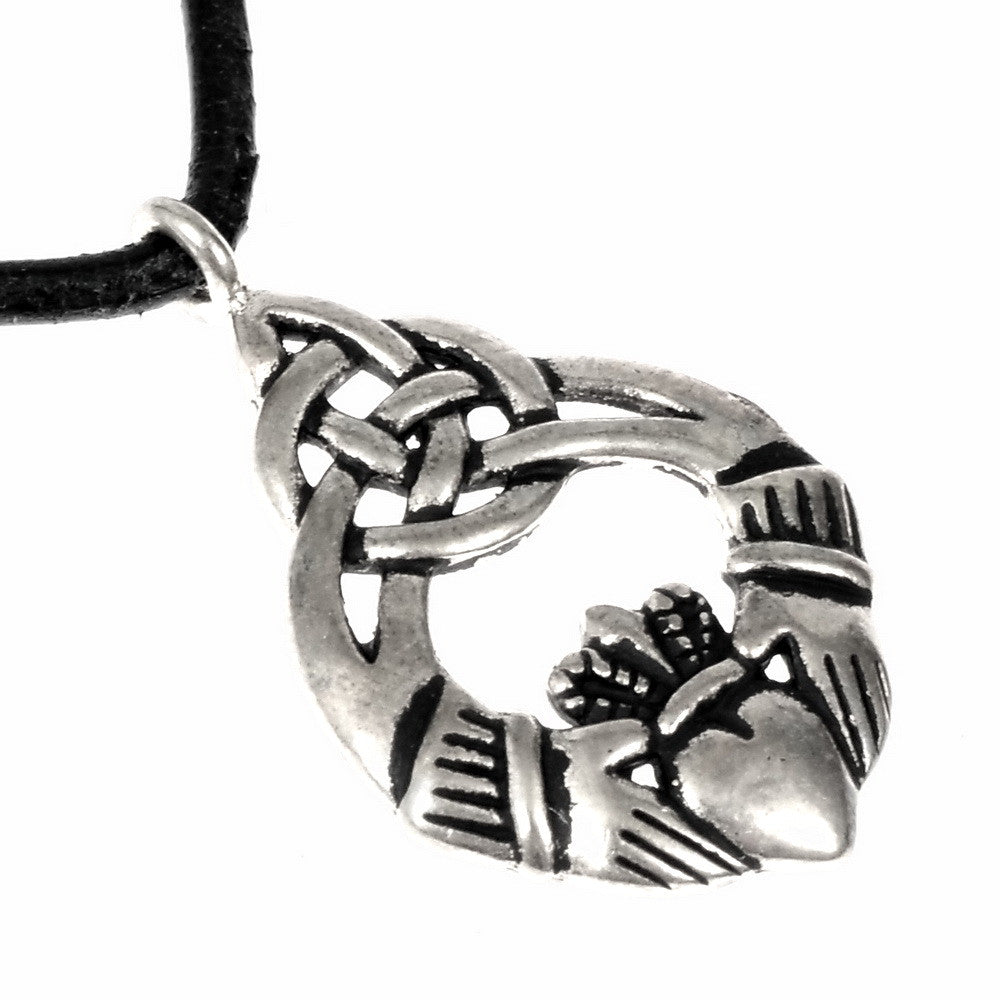 Claddagh pendant, 17th century, silvered bronze