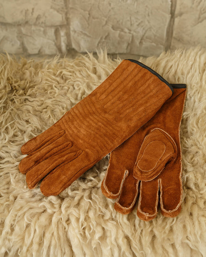 Leather gloves Clemens, light brown