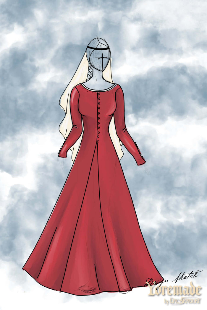 Cotehardie Colette, velvet, red