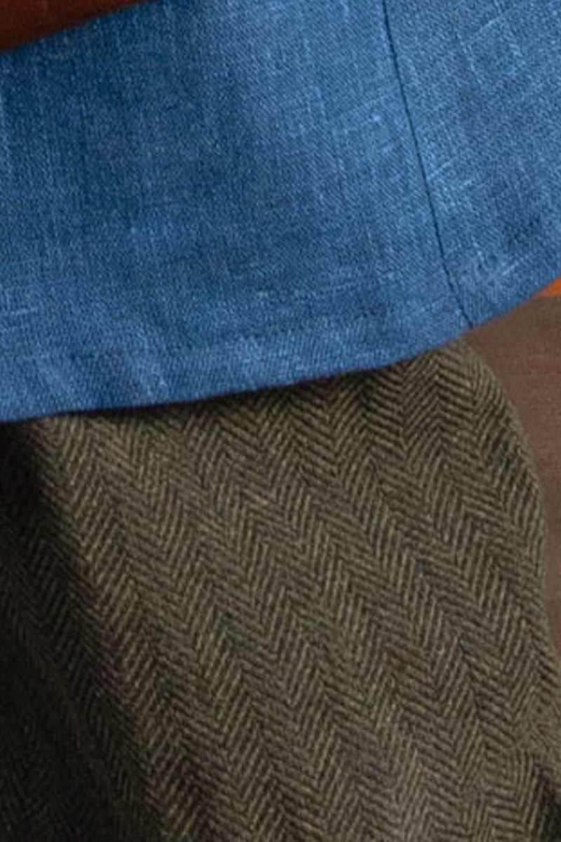 Tunique viking Eirik, lin, bleu