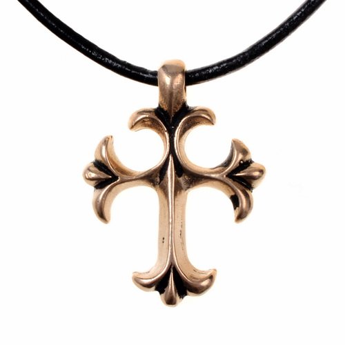 Crusader cross pendant (tatzen cross), medieval, bronze