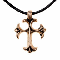 Crusader cross pendant (tatzen cross), medieval, silvered bronze