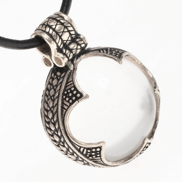 Viking pendant rock crystal Gotland, L, silvered bronze