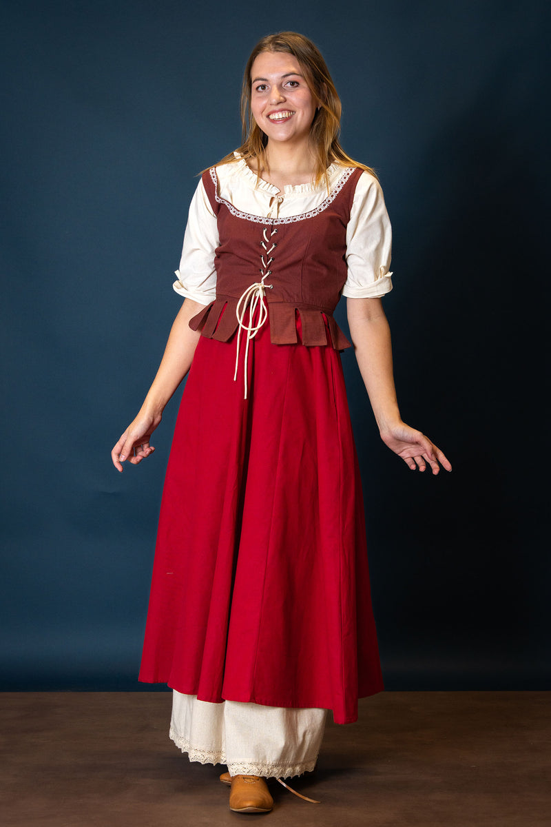 Lijfje medievale Adalyn, rosso