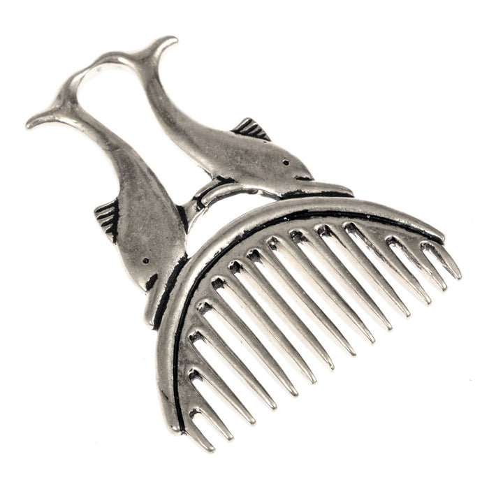 Roman dolphin crest, 1st-3rd century, silvered bronze