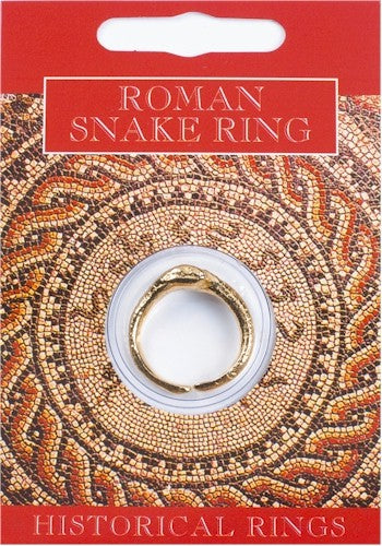 Romeinse dubbele slangenring, verguld tin
