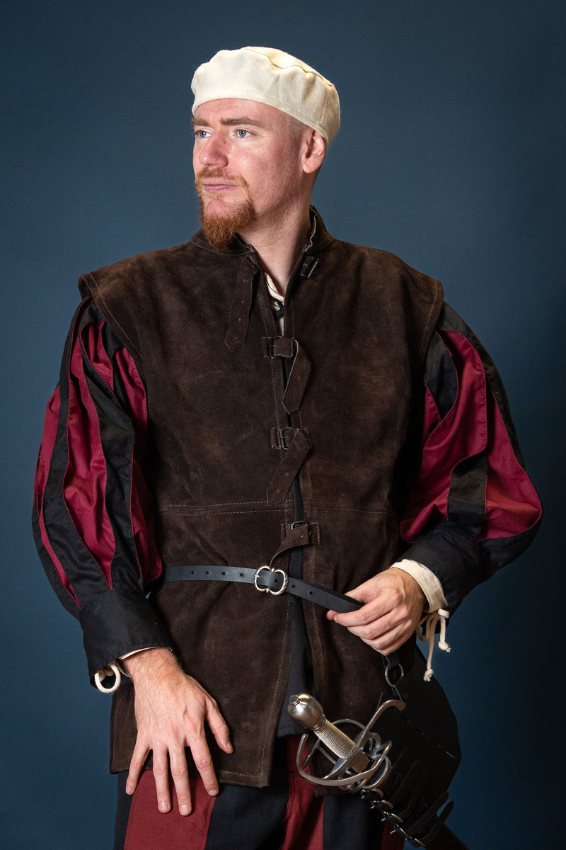 Landsknecht hemd Tom, Zwart/Rood