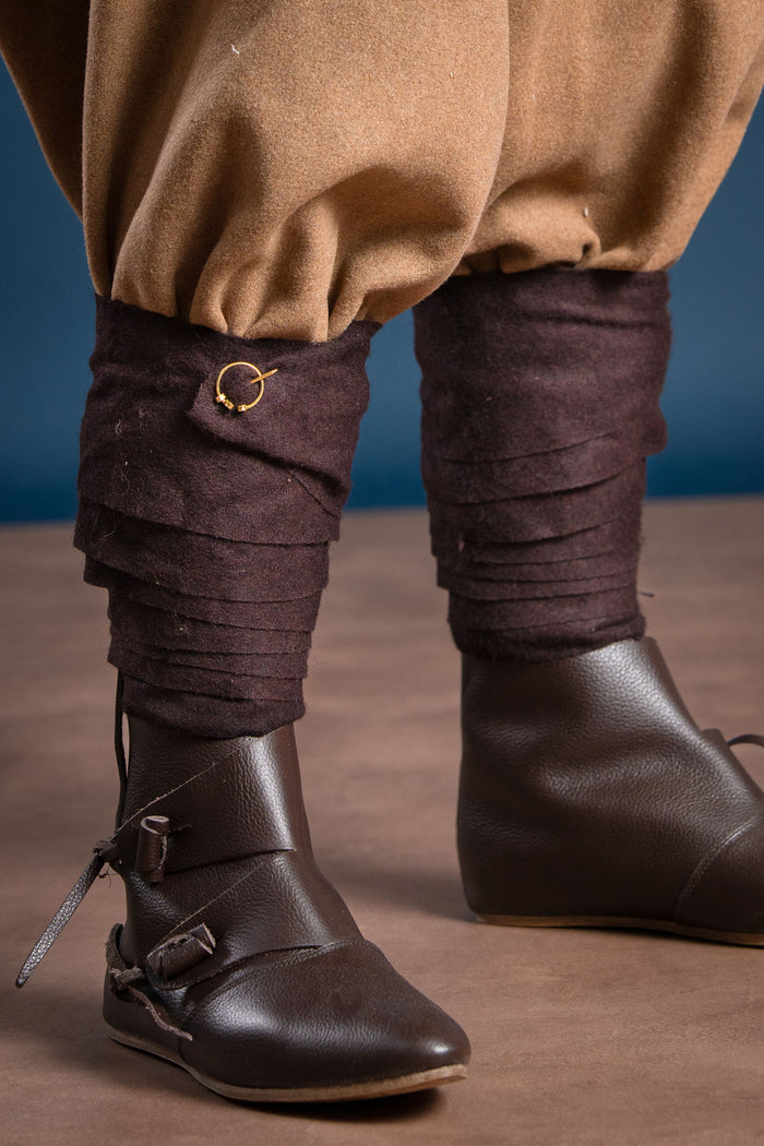 Leg wrappings Aki, brown, wool mix