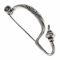 Early La Tènefibula, big, silvered bronze