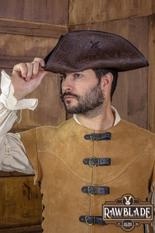 Pirate hat Jack Rackham, deluxe, brown