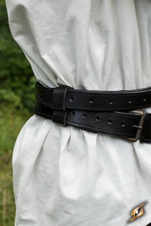 Two-part sword belt, black