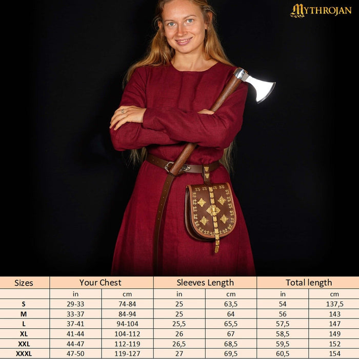 Viking dress Helga, linen, blue