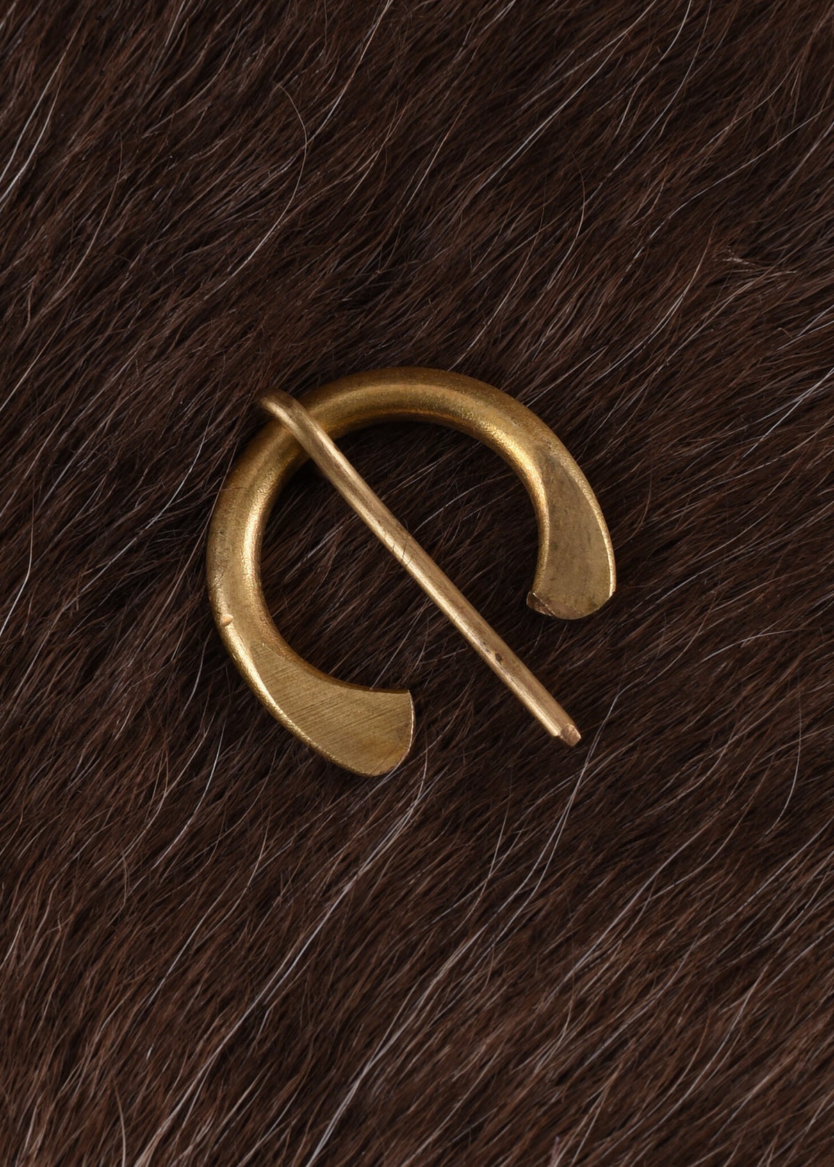 Small ring brooch Otto, brass