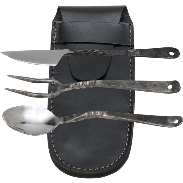 Cutlery set Landsknecht with pouch, stainless steel