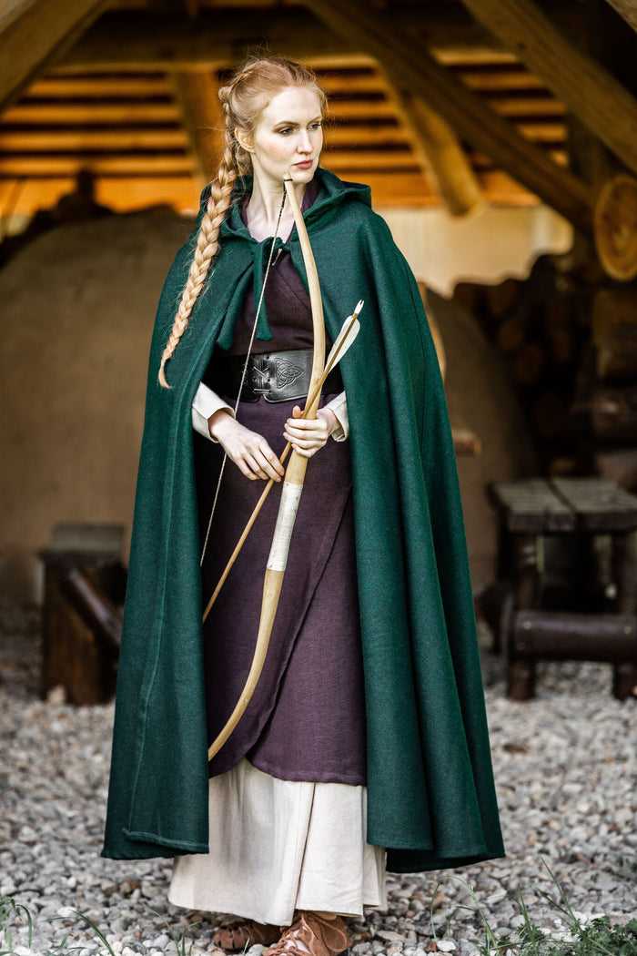 Medieval cloak Karen green, wool mix