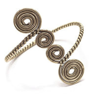 Celtic upper bracelet with spirals, silvered bronze