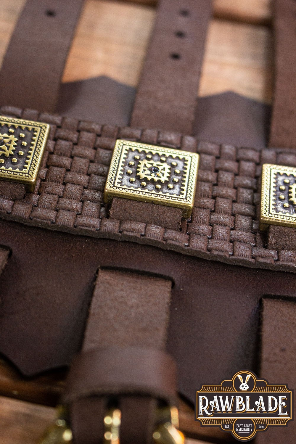 Leather bracers The Hirdman, brown