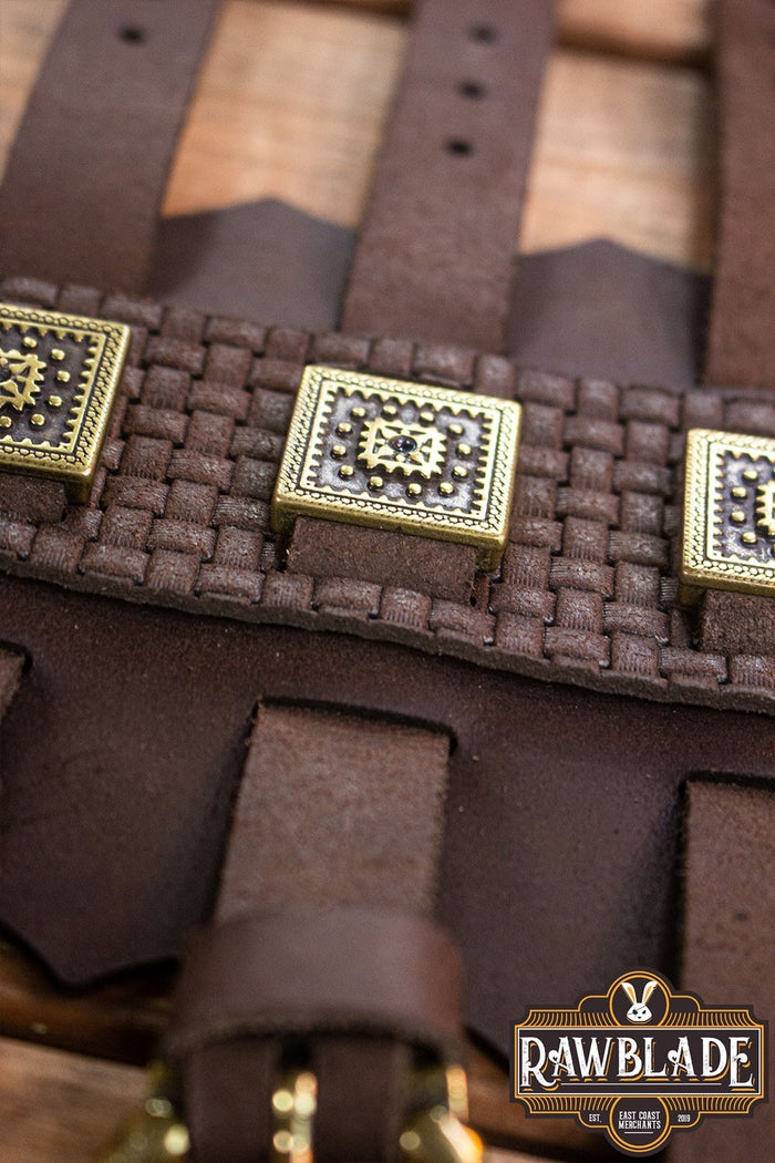 Leather bracers The Hirdman, brown