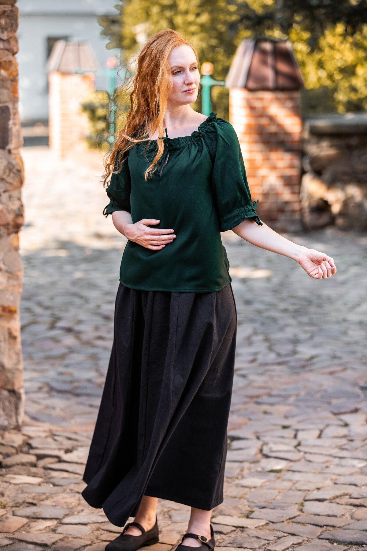 Baroque blouse Julia green