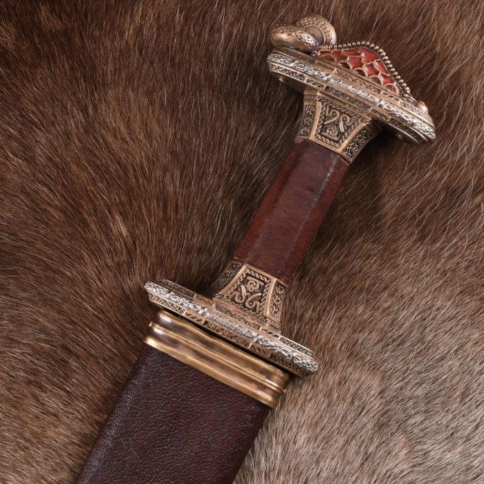 Vendel sword Uppsala 7th-8th century, tin-plated hilt, semi-sharp