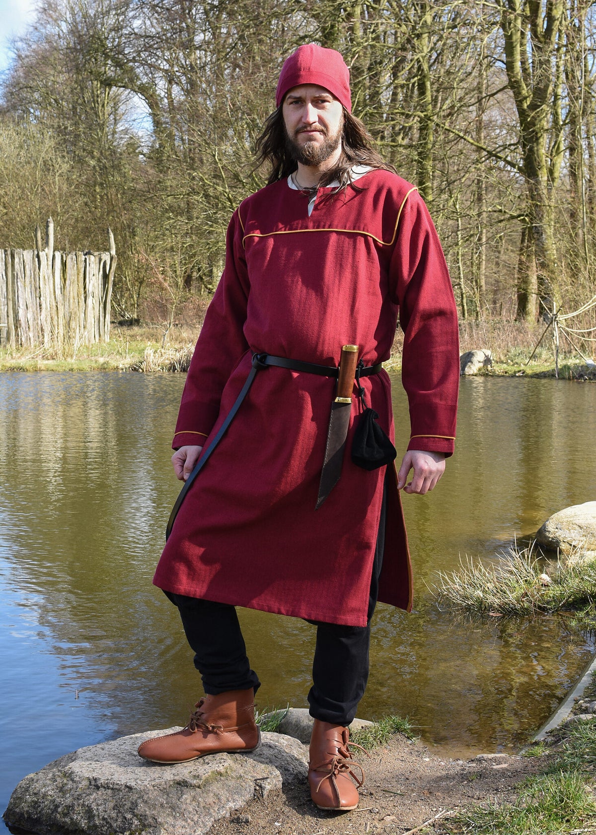 Germanic Thorsberg tunic herringbone pattern, red