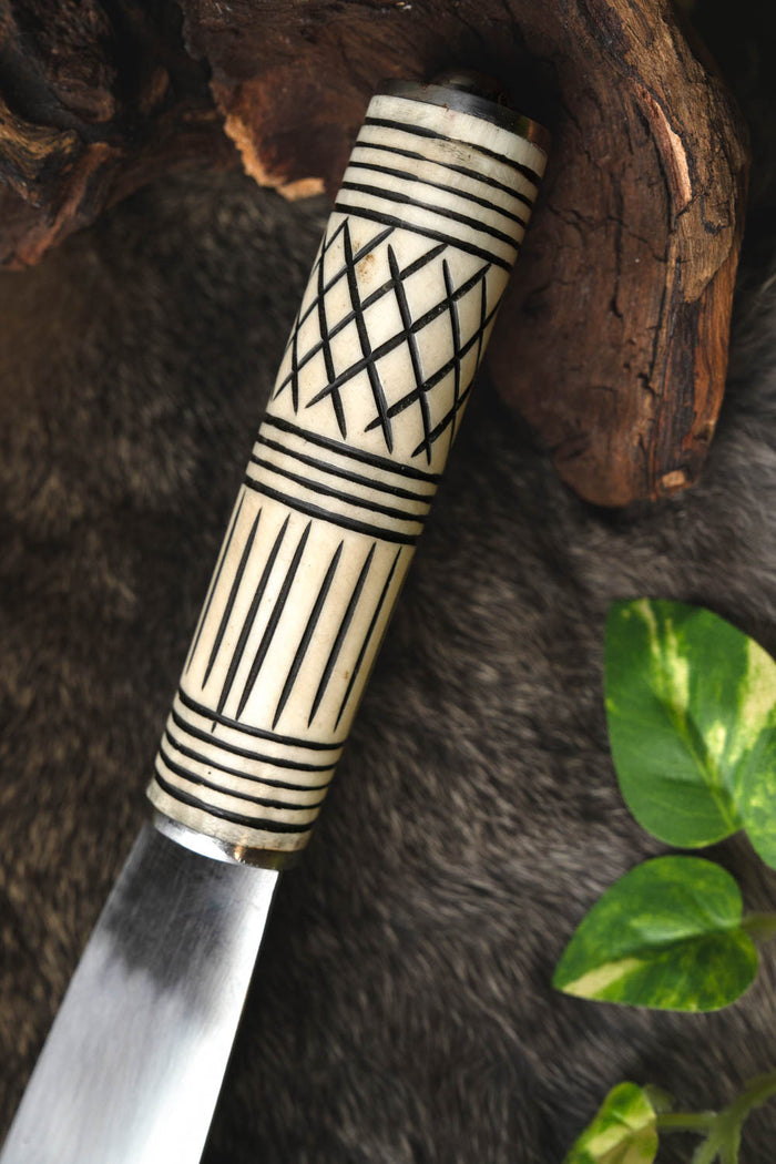 Viking seax with bone grip, semi-sharp