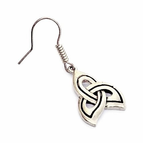 Celtic earrings trisquelion, silvered bronze