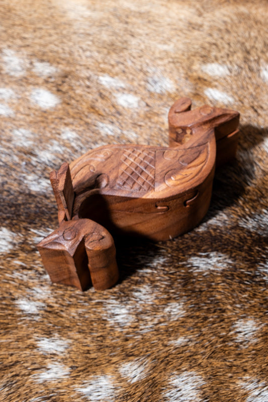Jewellery box Celtic sea horse, wood