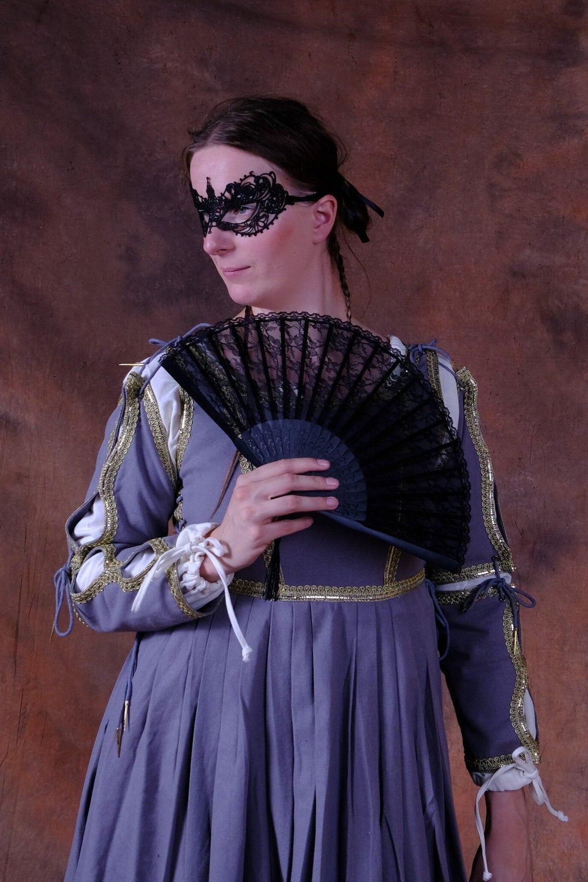 Black hand fan