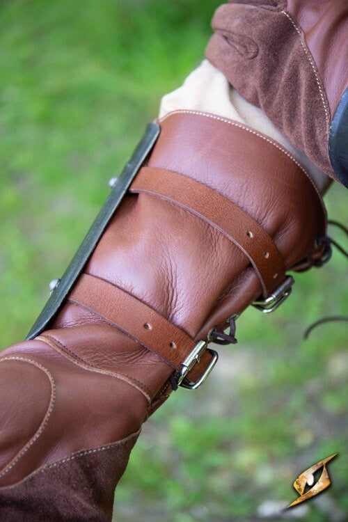 Scout bracers, underarm guards, blackened, 1 mm