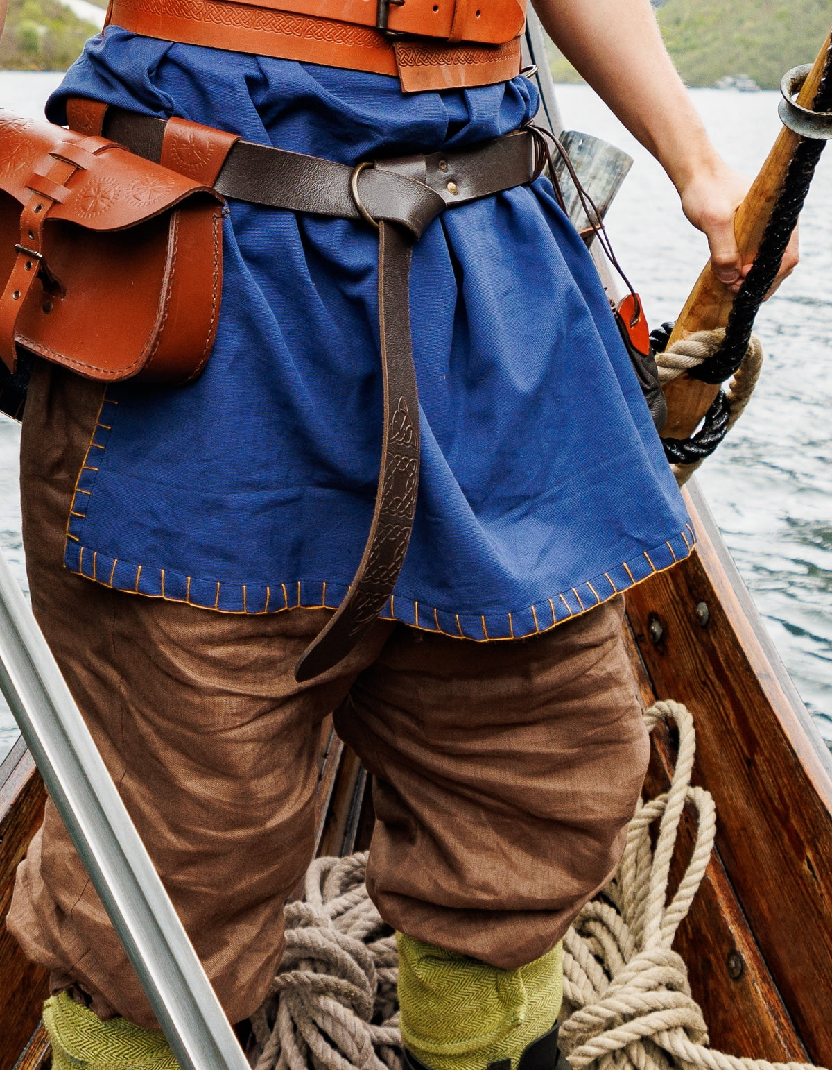 Germanic tunic Thorsberg, short, blue