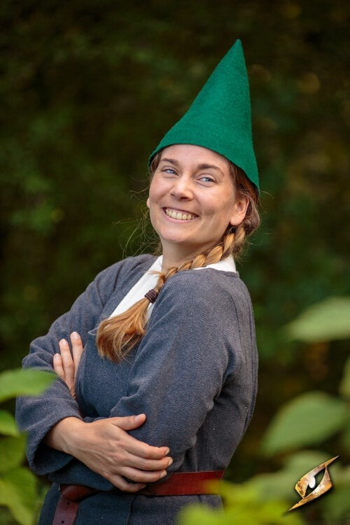 Gnome hat, green, wool mix
