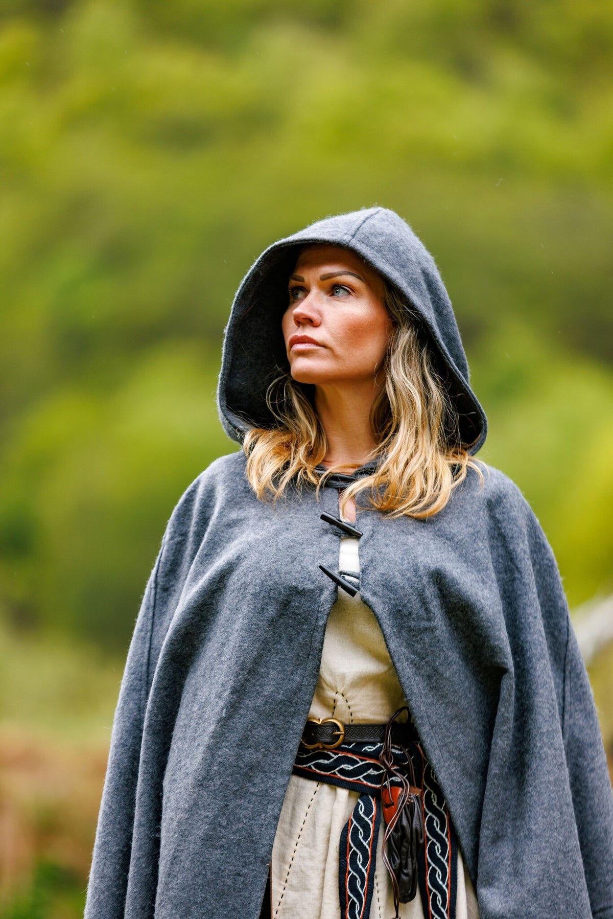 Cloak Felis, grey, wool blend