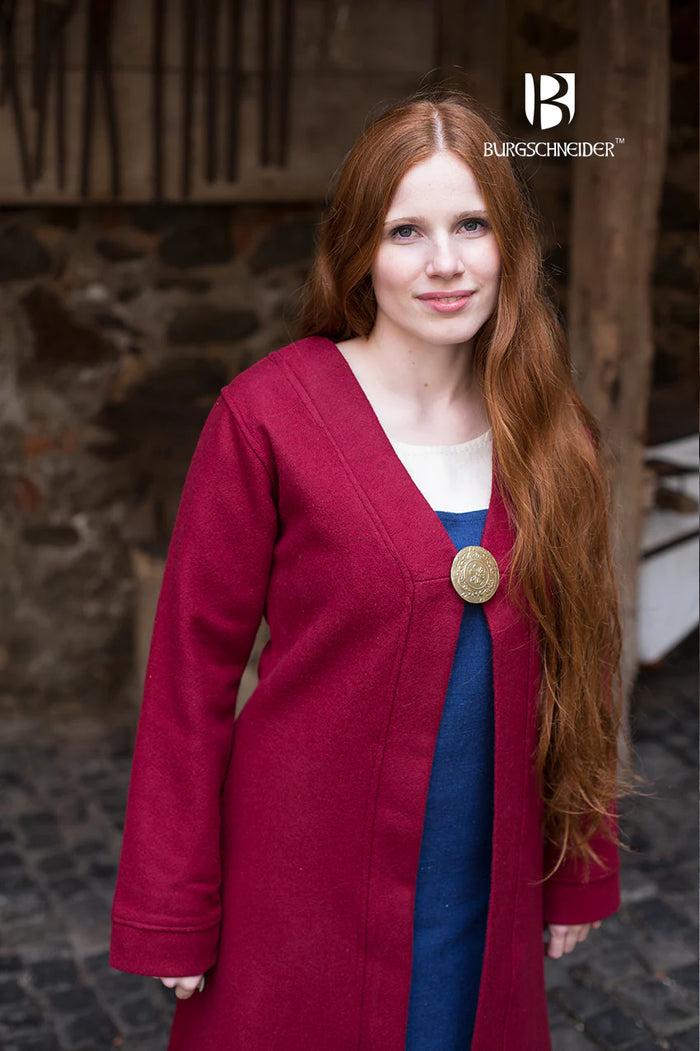 Birka kaftan Aslaug, wool blend, red