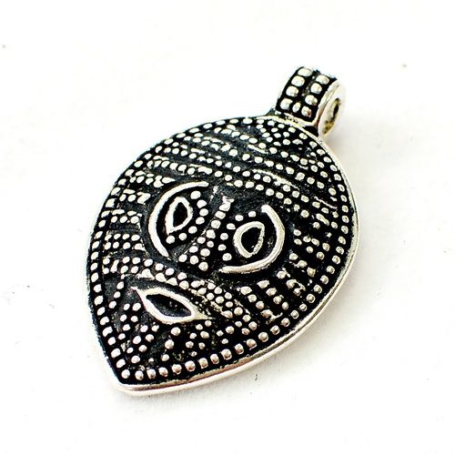 Viking Odin mask amulet Gotland, silvered bronze